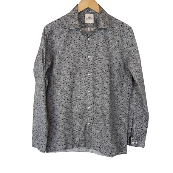 Ben Sherman Long Sleeve Button Down Floral Cotton Shirt M - Picture 4 of 10